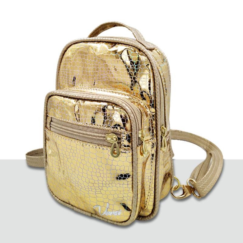 MORRAL RIO VERSI DISEÑO BOLSO DORADO LIZO FEMENINO MODA