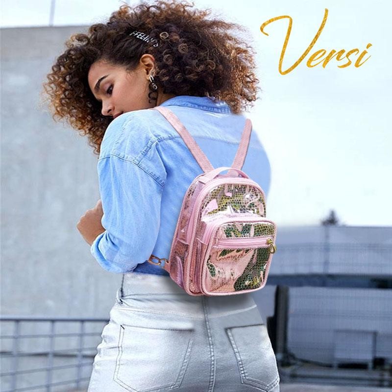 MORRAL VERSI RIO DISEÑO BOLSO ROSADO LIZO FEMENINO MODA