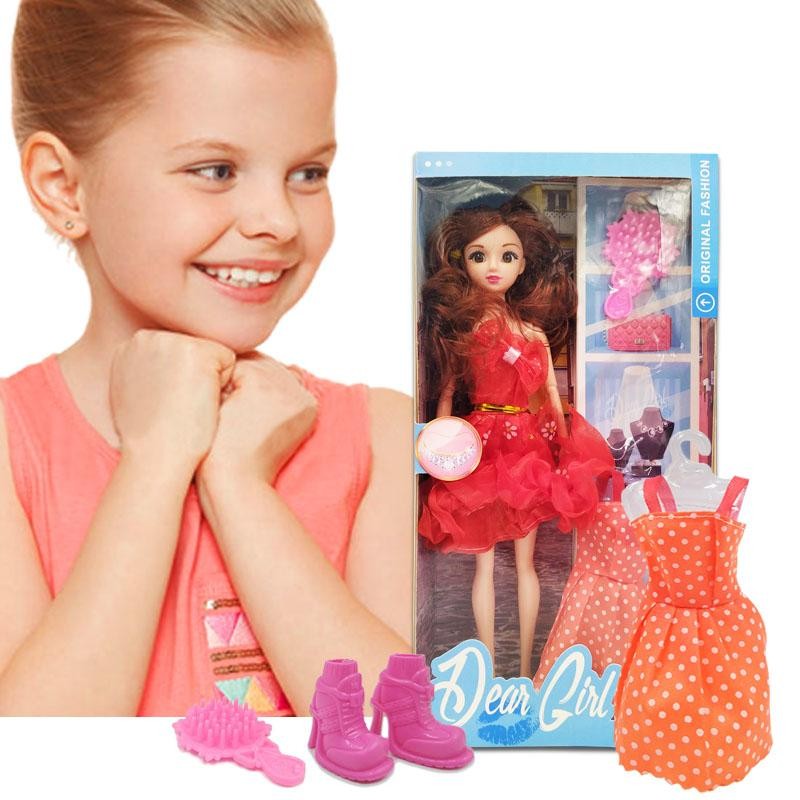 MUÑECA ARTICULADA VESTIDO ROJO DEAR GIRL JUGUETE NIÑAS DJ4617