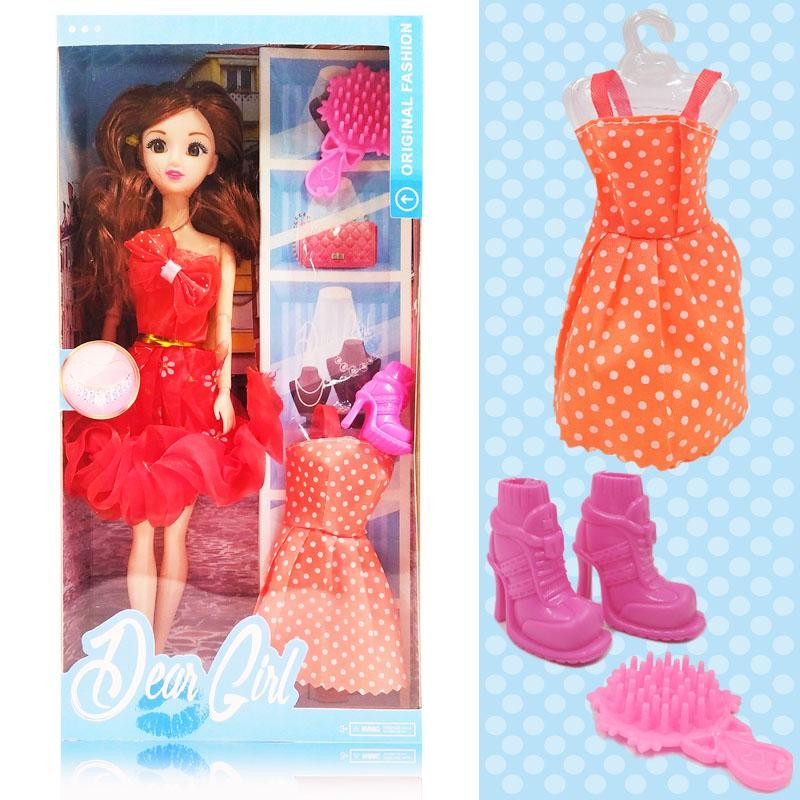 MUÑECA ARTICULADA VESTIDO ROJO DEAR GIRL JUGUETE NIÑAS DJ4617