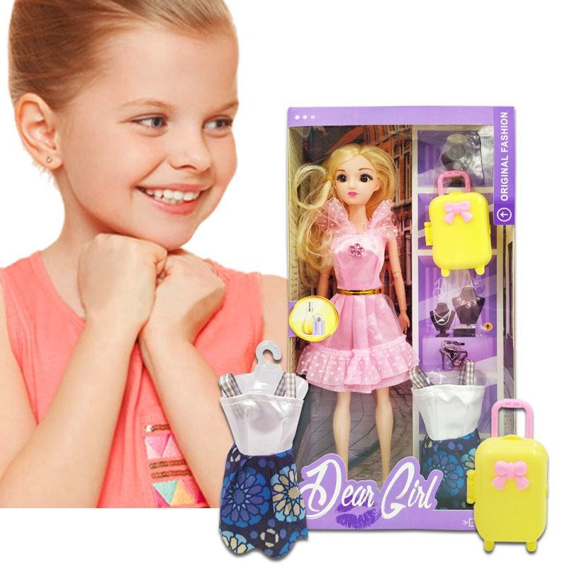 MUÑECA ARTICULADA VESTIDO ROSA DEAR GIRL JUGUETE NIÑAS DJ4619