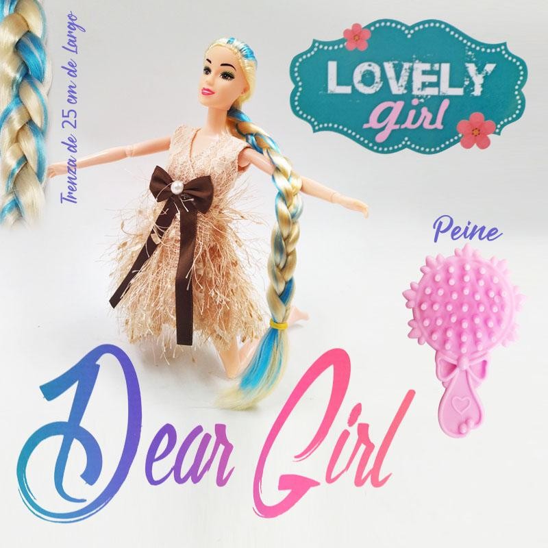 MUÑECA ARTICULADA BEAUTIFUL LOVELY GIRL JUGUETE NIÑAS MECHON AZUL DJ4612