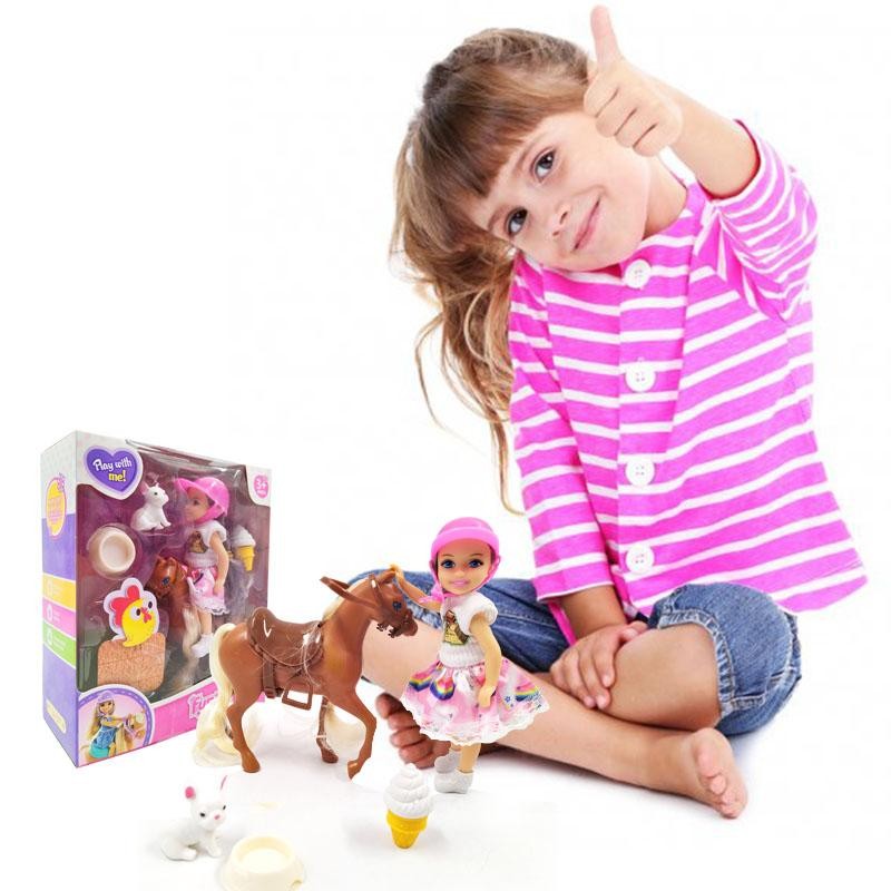 MUÑECA FINA JINETE 5 MASCOTA JUGUETE NIÑAS FIGURA INFANTIL DJ4604