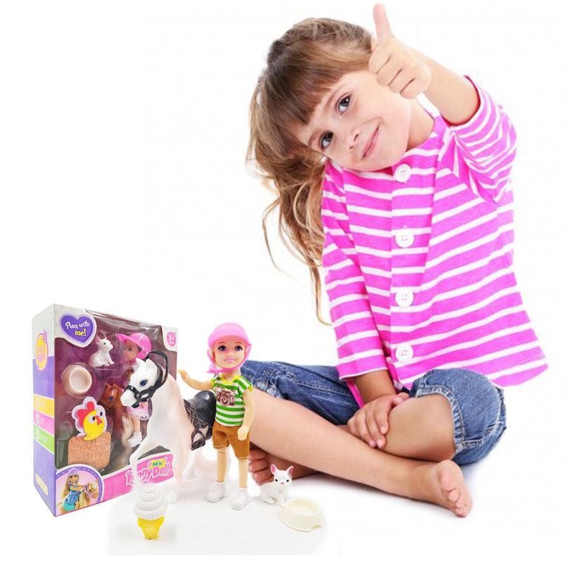 MUÑECA FINA JINETE 6 MASCOTA JUGUETE NIÑAS FIGURA INFANTIL DJ4605
