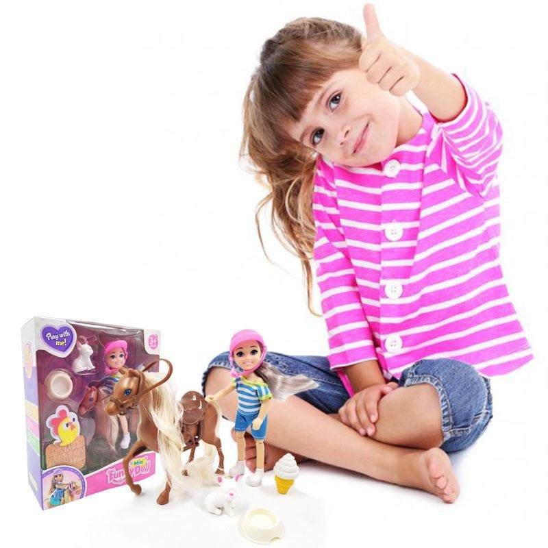 MUÑECA FINA JINETE 2 MASCOTA JUGUETE NIÑAS FIGURA INFANTIL DJ4601