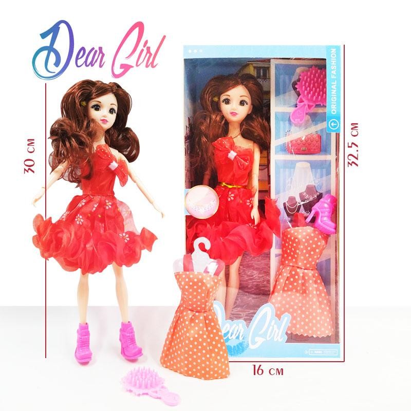 MUÑECA ARTICULADA VESTIDO ROJO DEAR GIRL JUGUETE NIÑAS DJ4617