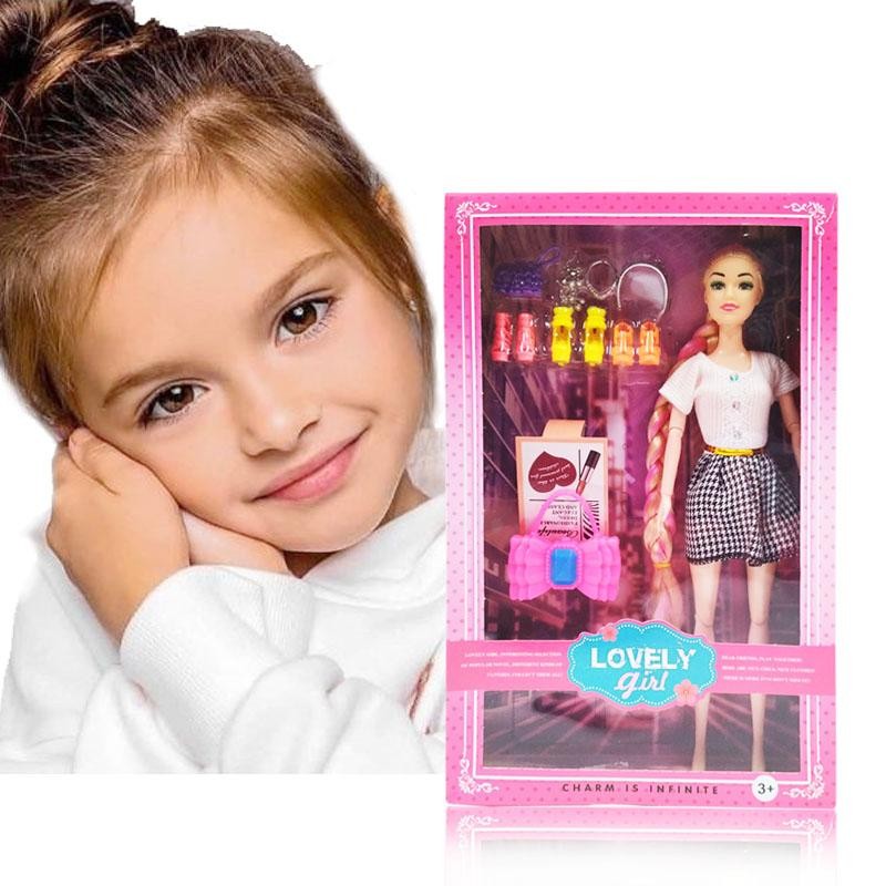 MUÑECA ARTICULADA BEAUTIFUL LOVELY GIRL MECHON ROSA JUGUETES DJ4611