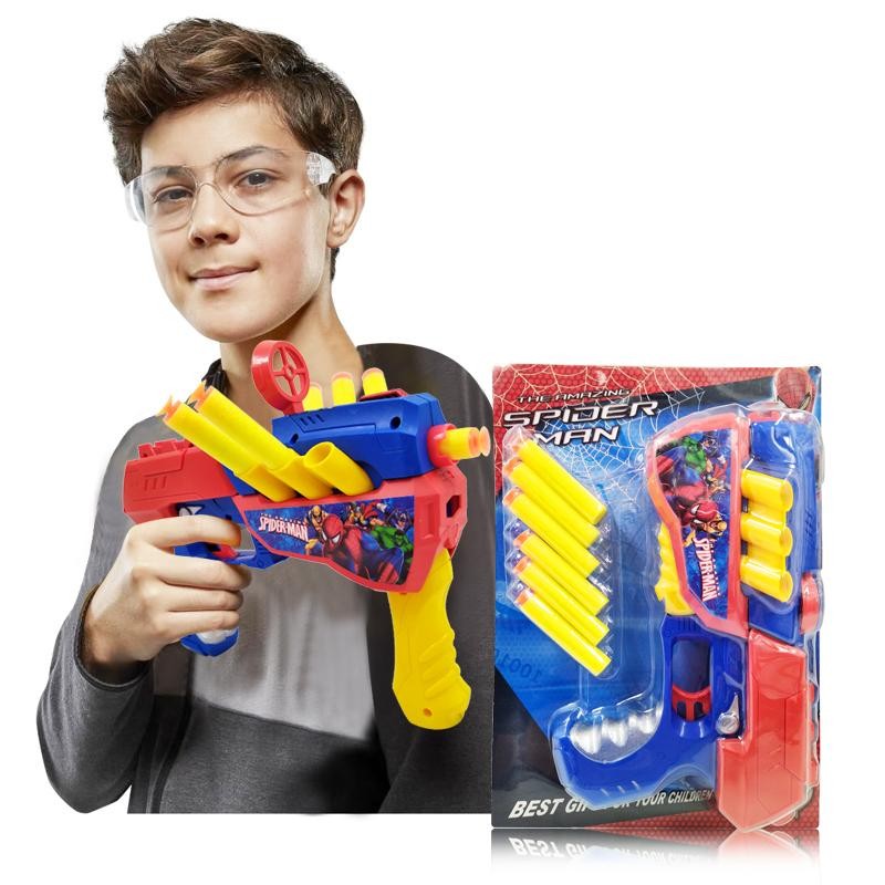 SPIDER MAN PISTOLA LANZADORA JUGUETE DARDOS JUGUETERÍA INFANTIL