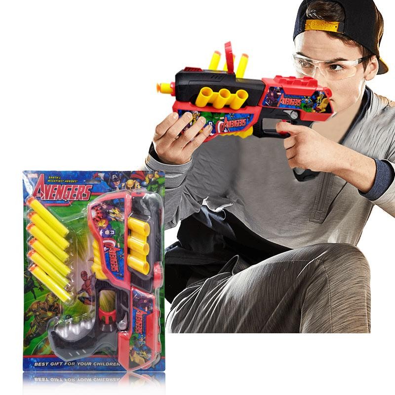 AVENGERS PISTOLA LANZADORA JUGUETE DARDOS JUGUETERÍA INFANTIL