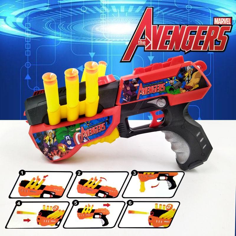 AVENGERS PISTOLA LANZADORA JUGUETE DARDOS JUGUETERÍA INFANTIL