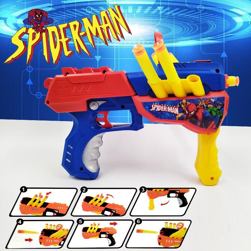 SPIDER MAN PISTOLA LANZADORA JUGUETE DARDOS JUGUETERÍA INFANTIL