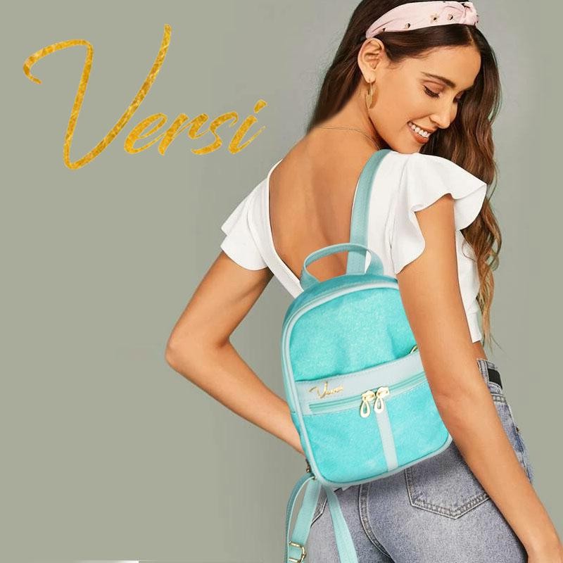 MORRAL VERSI LOISA DISEÑO BOLSO AGUAMARINA FEMENINO MODA