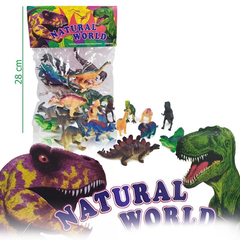 DINOSAURIOS PREHISTORIA SET X12 FIGURAS ANIMALES JUGUETE NIÑOS DJ4626