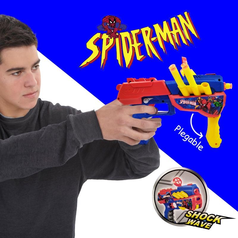 SPIDER MAN PISTOLA LANZADORA JUGUETE DARDOS JUGUETERÍA INFANTIL