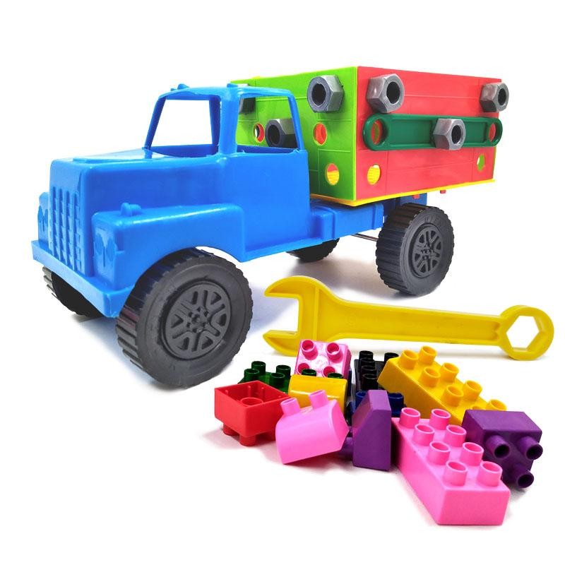 VOLQUETA ARMABLE AZUL JUGUETE DIDÁCTICO NIÑOS BLOQUES CARROS INFANTIL