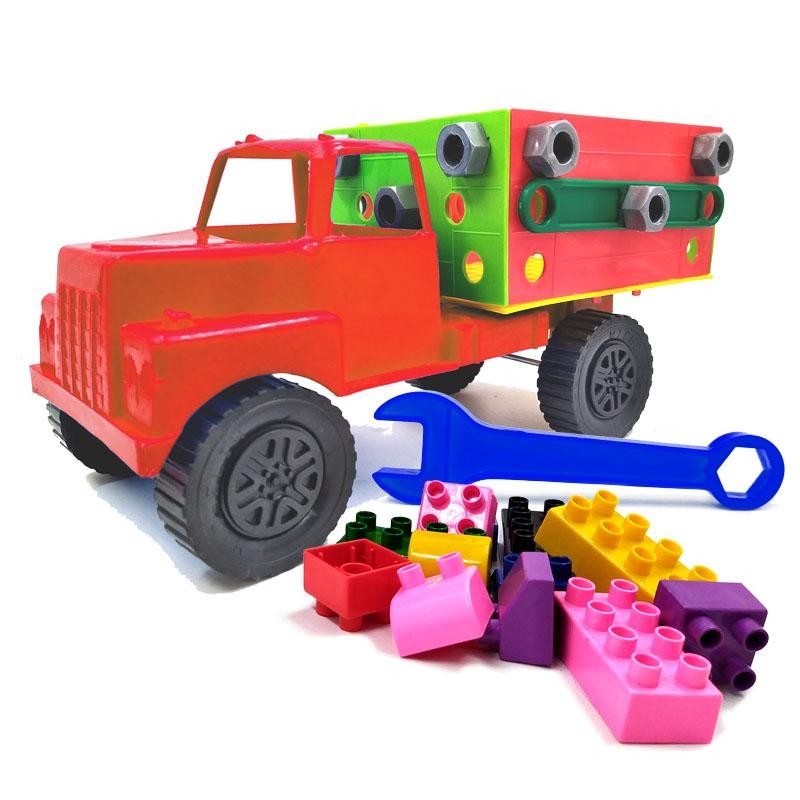 VOLQUETA ARMABLE ROJA JUGUETE DIDÁCTICO NIÑOS BLOQUES CARROS INFANTIL