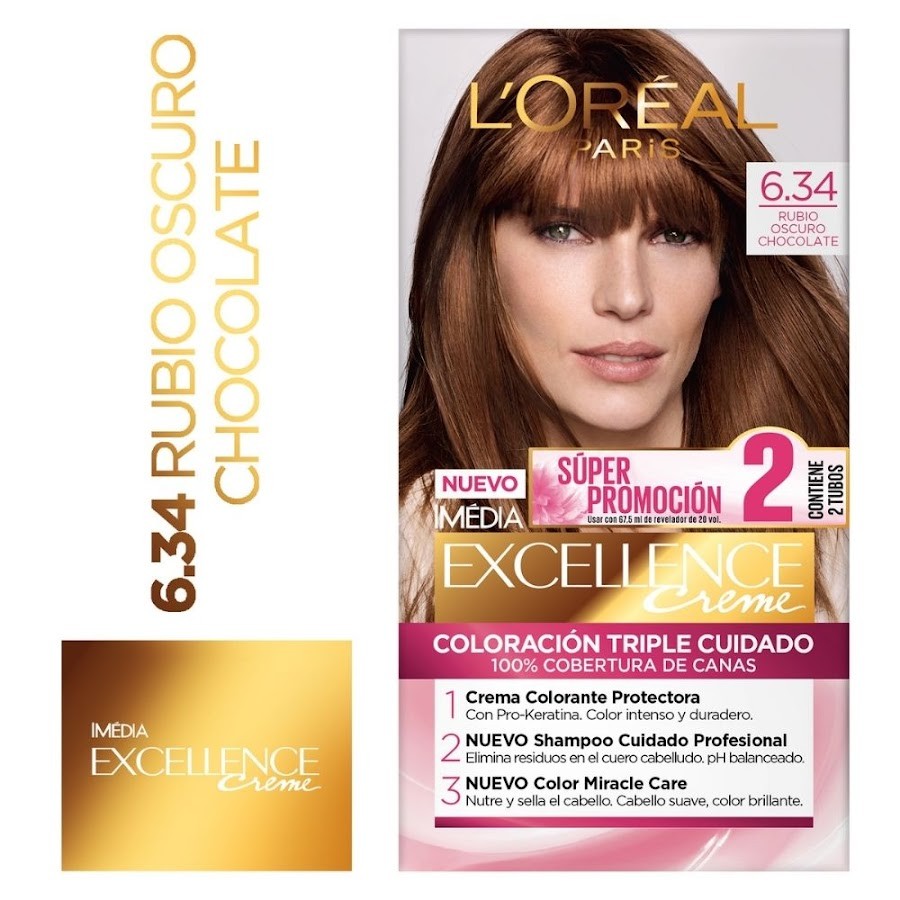 TINTE EXCELLENCE DOBLE TUBO TONO CHOCOLATE 6.34 X 47GR