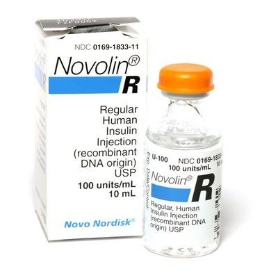 NOVOLIN R INSULINA SOL. INYECTA 100UI/ML CS X 1 VIAL INSULINA NOVONORD