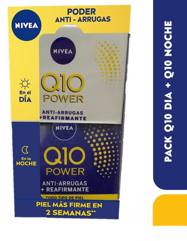 $Oferta Crema Nivea Reafirmante Q10 Dia y Noche x 2Und