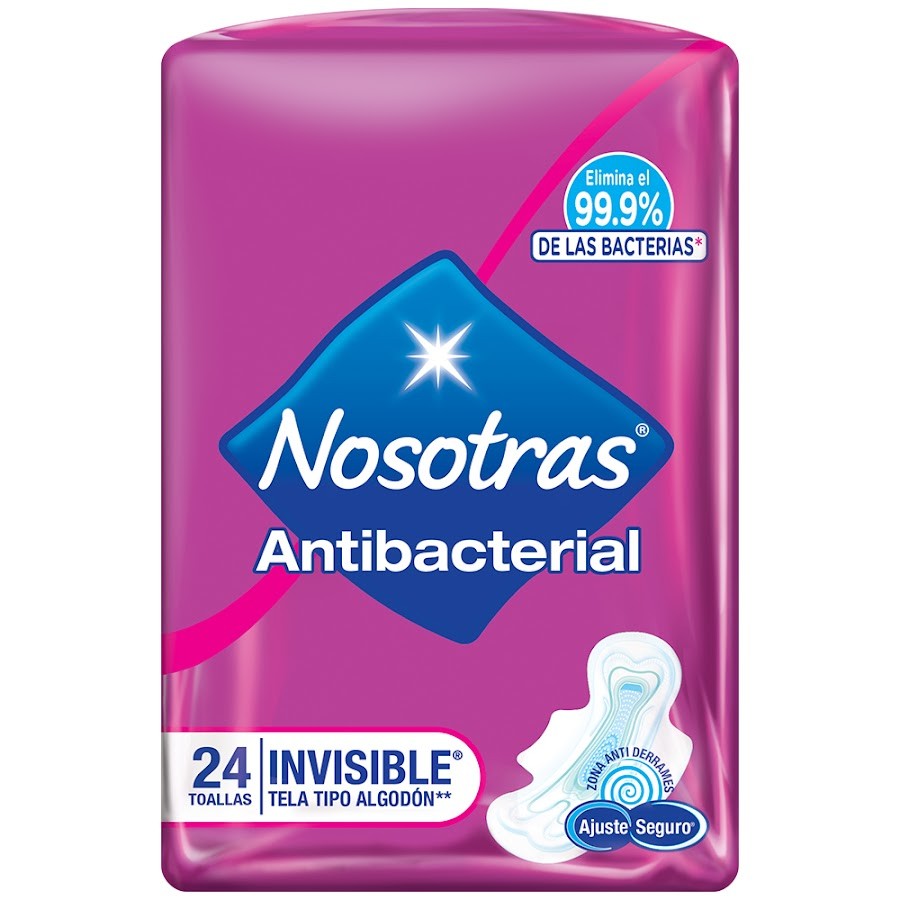 Toallas Nosotras Invisible Antibacterial  x 24Und