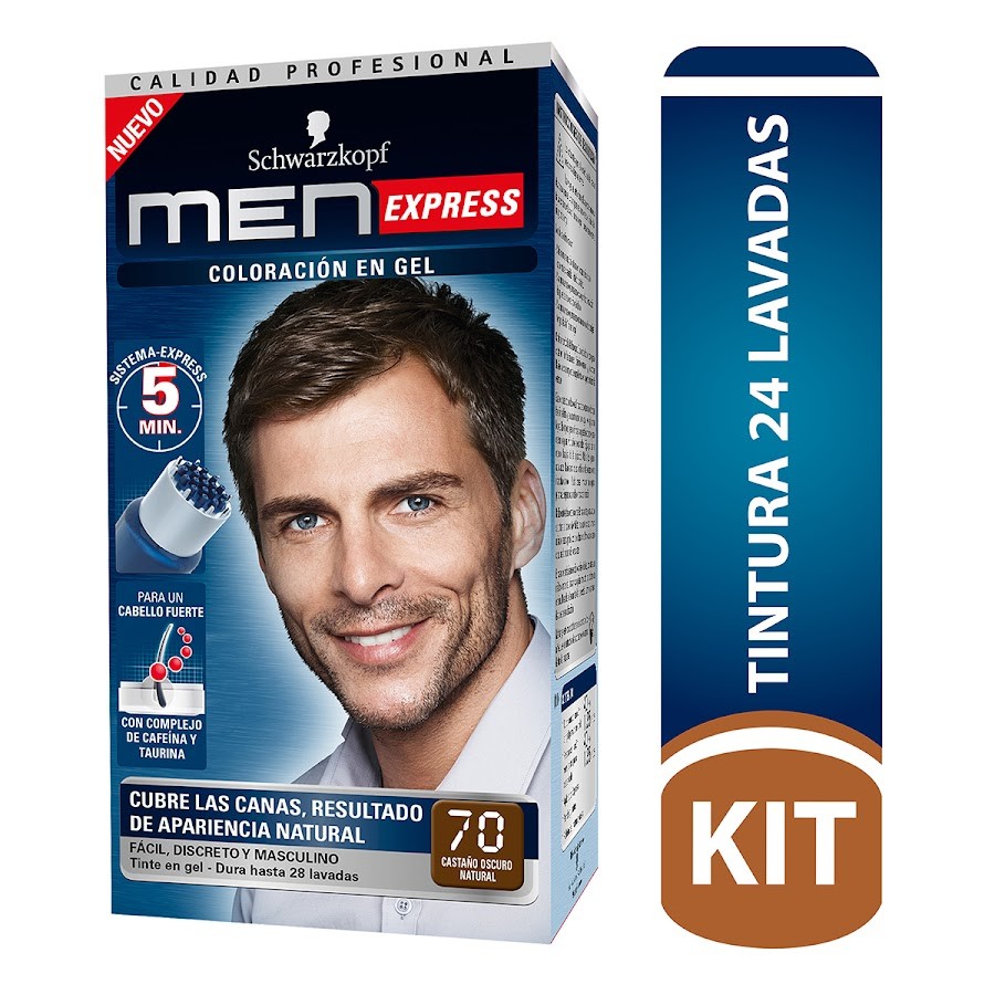 Tinte SCHWARZKOPF MEN EXPRESS Gel castaño oscuro natural 70 x1Und