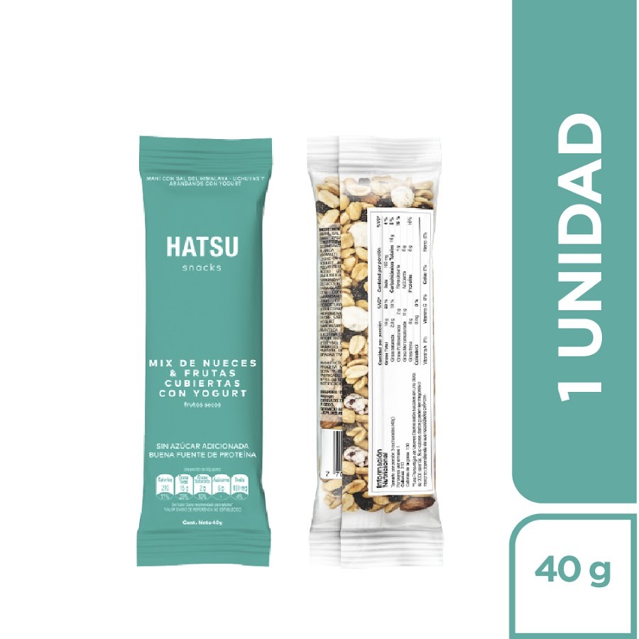 Snack Hatsu Mix Nueces y Frutas Cubiertas Con Yogurt x 40Gr