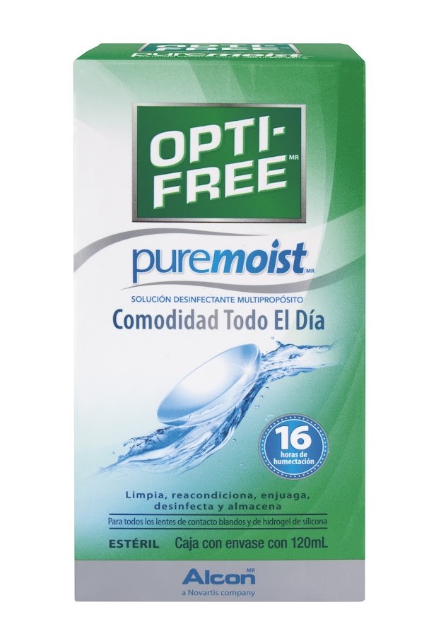 Solución Para Lentes Opti-Free Pure Moist Desinfectante X120Ml.