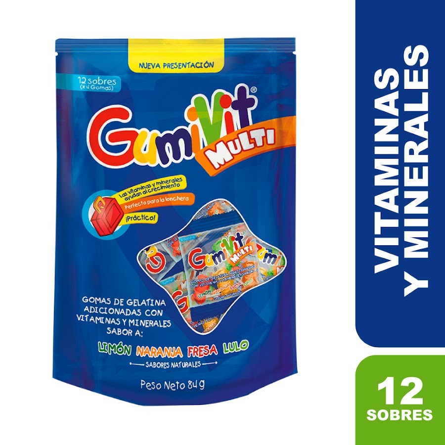 Gumivit Multivitaminicos Gomas Bolsa x12 Unidades