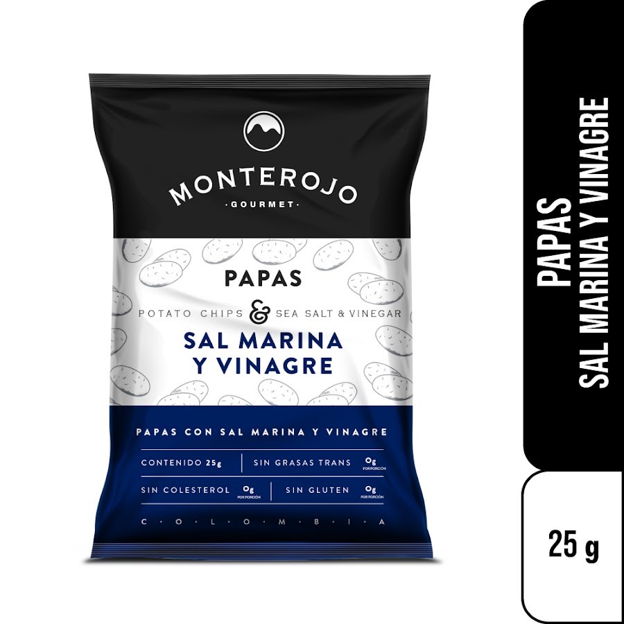 Papas Monterojo Sal Marina y Vinagre x 25Gr
