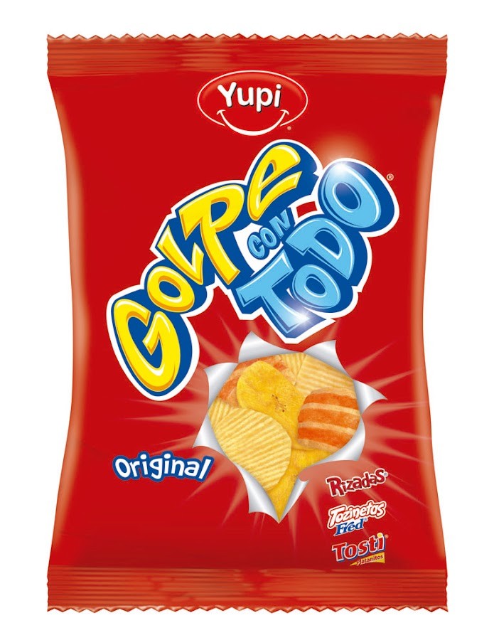 Pasabocas Yupi El Golpe Original Papas Platanos Tocinetas Paquete X45G