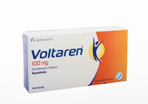 Voltaren 100Mg Supositorios Caja x5Supos. Novartis Diclofenaco Sódico
