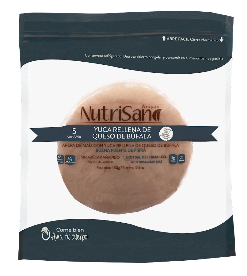Arepa Yuca Nutrisano Rellena de Queso de Bufala x 5und