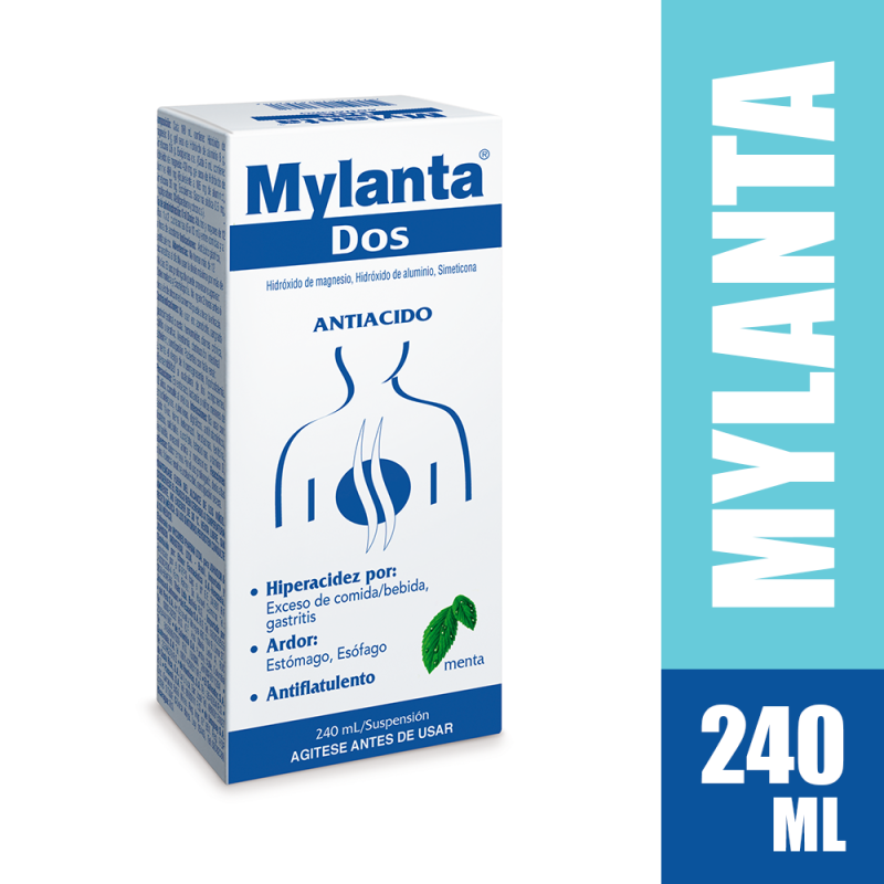 MYLANTA DOS Menta Jbe. Fco. x240Ml. Hidróxido de Magnesio Simeticona