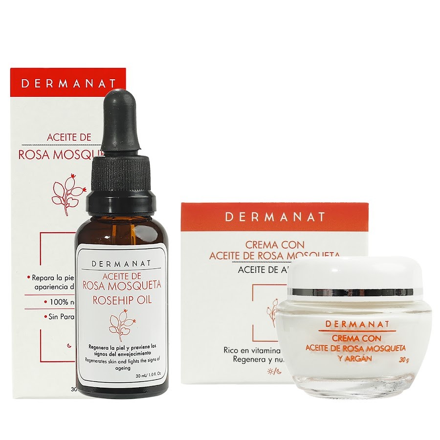 Kit Dermanat Aceite de Rosa Mosqueta x 30ml + Crema de Rosa Mosqueta x 30gr