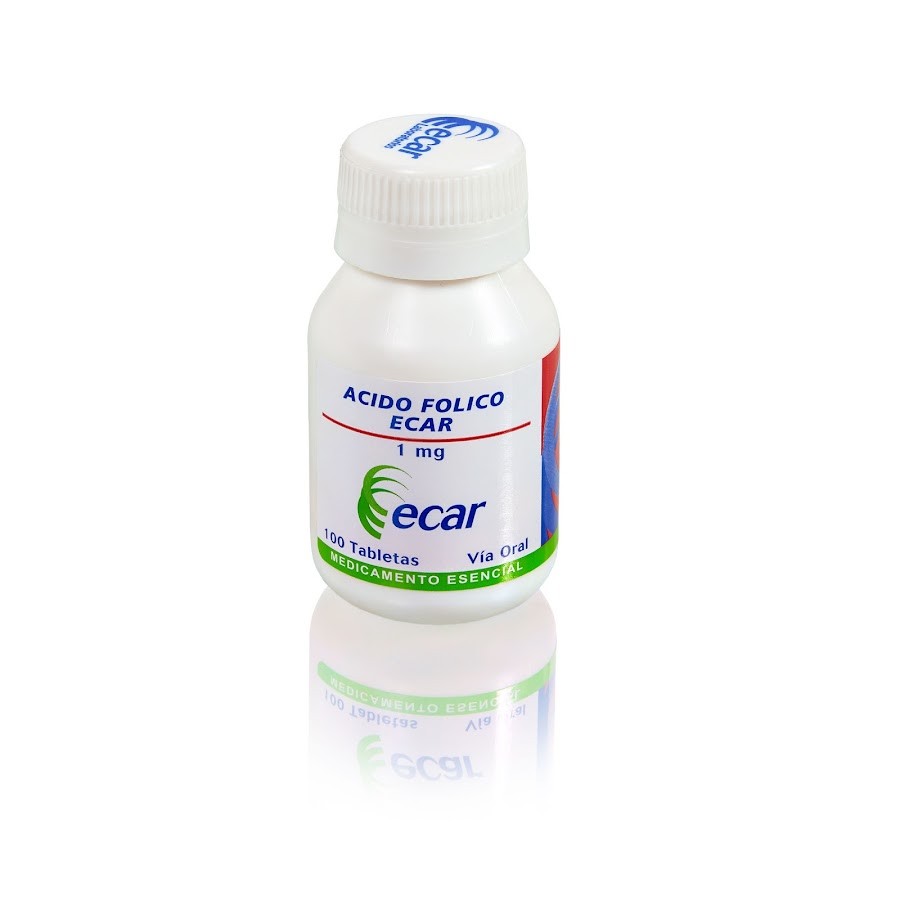 Acido Folico 1Mg Ecar Frasco x 100Tab