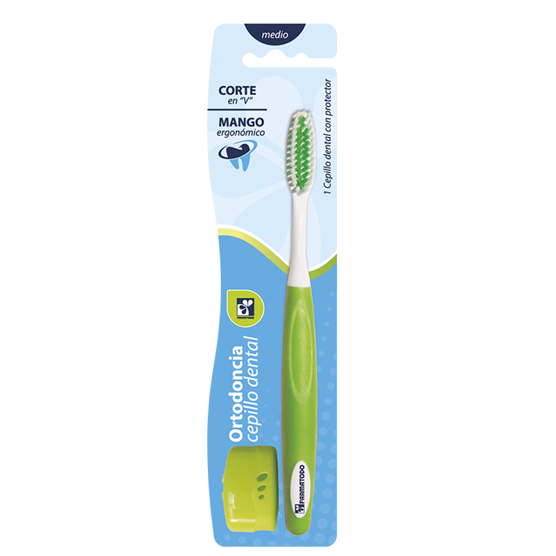 Cepillo Dental Farmatodo Ortodoncia Con Protector X1Und.