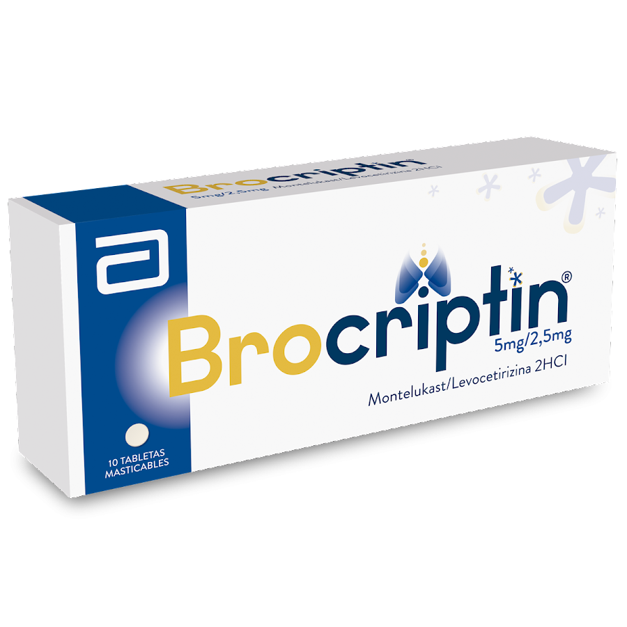 Brocriptin Abbott Montelukast 5Mg Levocetrizina 2.5Mg 2HCI Caja x 10Tab