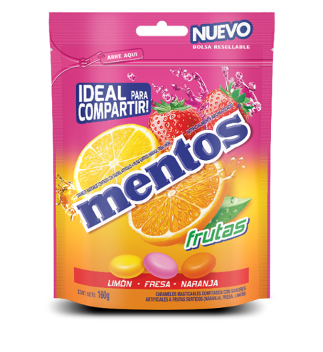 Mentos Doy Bag Sabor Frutas x160gr