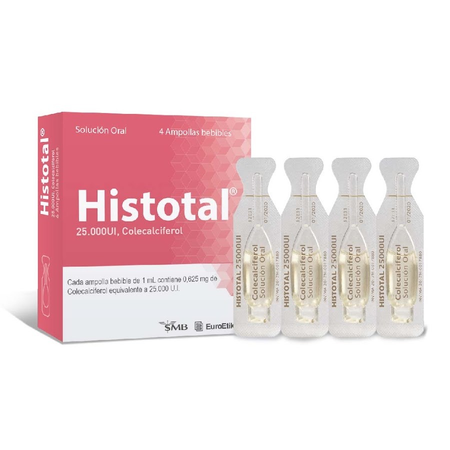 Histotal Euroetika Colecalciferol 0.625Mg/25.000UI Solucion Oral Caja x 4 Ampollas Bebibles