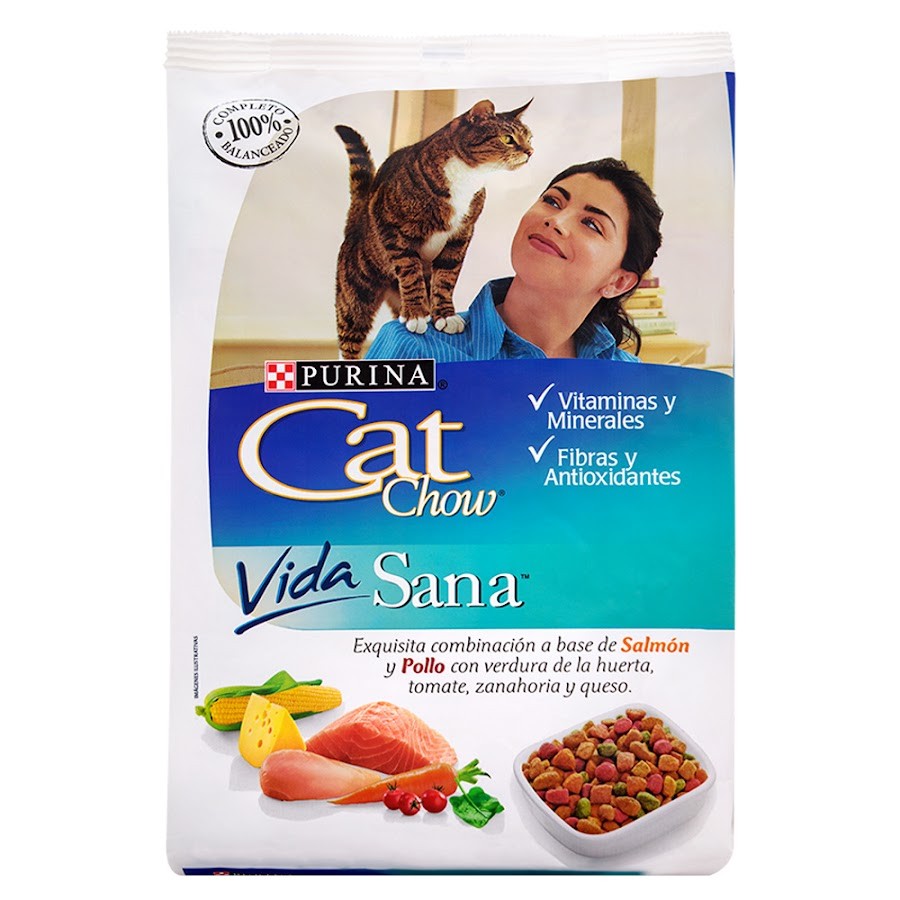 Comida para Mascotas Cat Chow Vida Sana Salmon Y Pollo x450G.