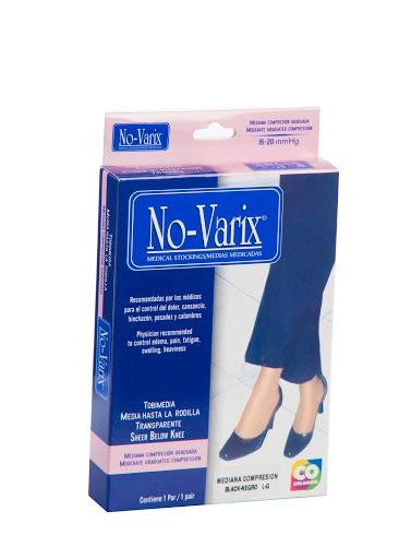 MEDIAS NO VARIX MEDIANA COMPRESIÓN HASTA RODILLA NEGRO L X1UND.