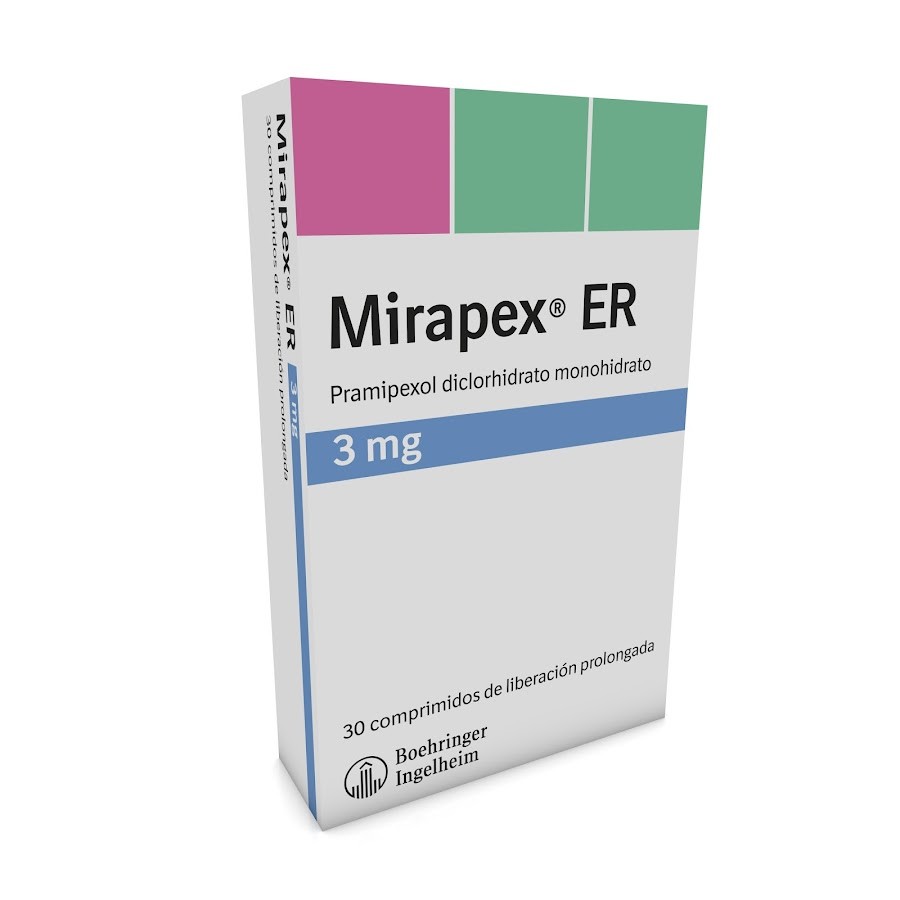 MIRAPEX ER 3MG COMPRIMIDOS CAJA X 30 COMP BOERINGER PRAMIPEXOLA