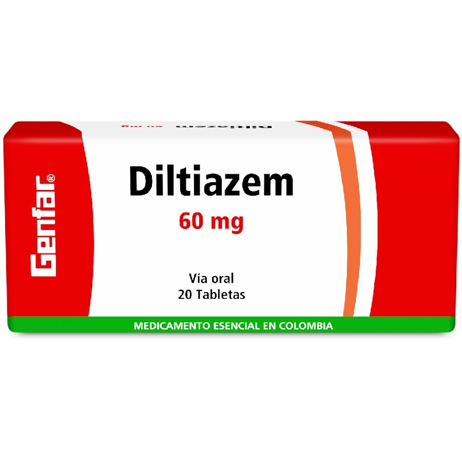 Diltiazem Genfar 60Mg Tabletas Caja X20Tab.