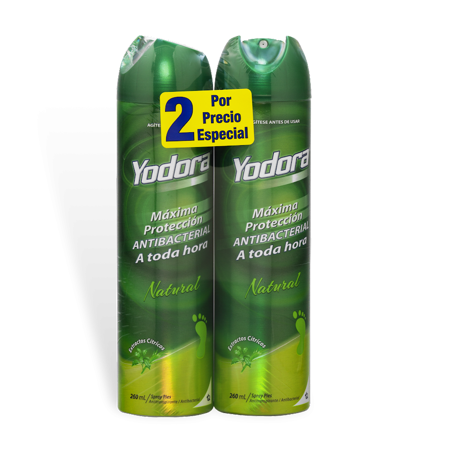 OFERTA ANTITRANSPIRANTE YODORA MEN SPRAY NATURAL PIES PR.ESP. X2UND