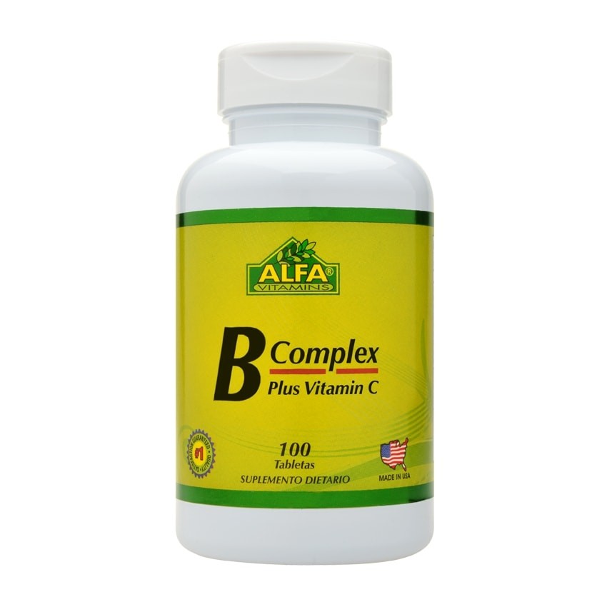 Complejo B Complex Plus Vitamina C Alfa Vitamins x 100 TAB