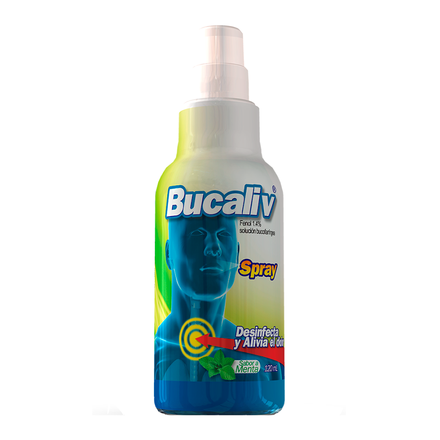 Bucaliv Spray Menta Fenol 1.4% Solución Bucofaríngea x 120Ml