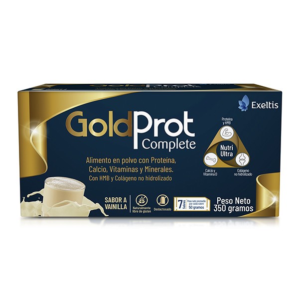 Alimento en Polvo GoldProt Complete Exeltis Sabor a Vainilla x 350Gr