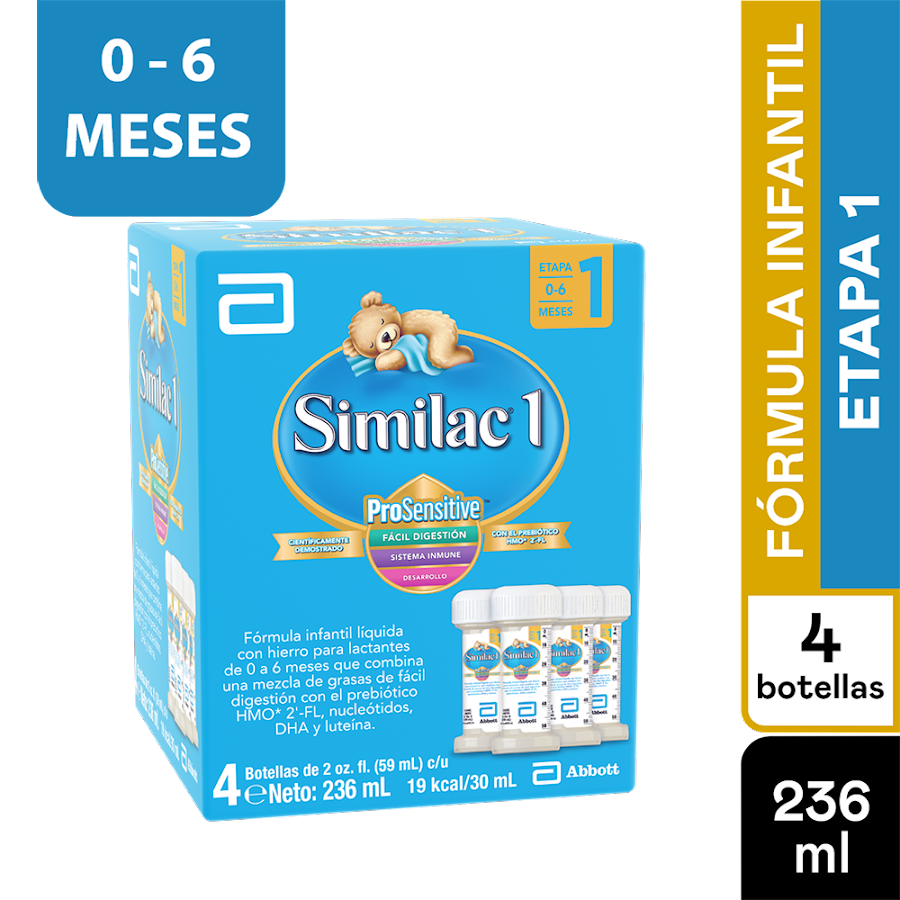FÓRMULA INFANTIL SIMILAC 1 PROSENSITIVE X59ML. X4FCO.