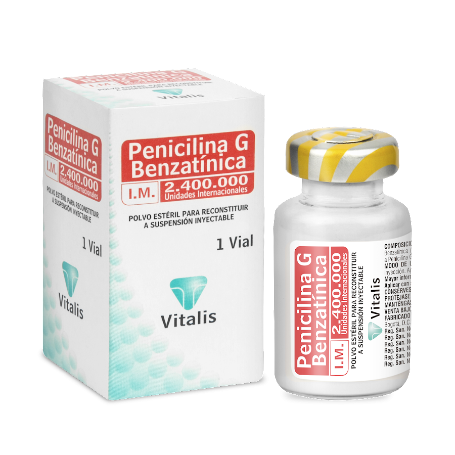 Penicilina G Vitalis Benzatinica 2.4 MUI Caja x 1 Vial