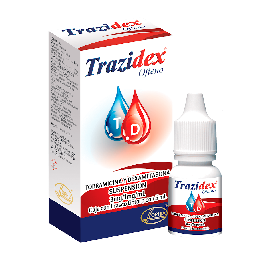Trazidex Ofteno Sus Oft Frasco X5Ml. Sophia Tobramicina Dexametasona